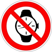 Horloges verboden sticker 50 mm - 10 stuks per kaart