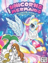 unicorns and mermaids coloring books for girls 4-12