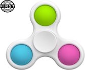 FSS® Pop It - Fidget Toys - 3 Kleuren - Pop It Fidget Toy - Fidget Toys Pakket - 2 IN 1 - Simple Dimple - Fidget Spinner- Fidget Toys Pop It - 4 Kleuren - Rood - Roze - Wit - Blauw