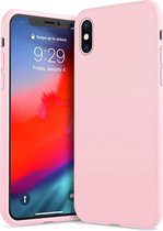 iPhone X hoesje roze - Apple iPhone X hoesje siliconen case hoesjes cover hoes