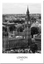 World Cities Poster London - 60x80cm Canvas - Multi-color