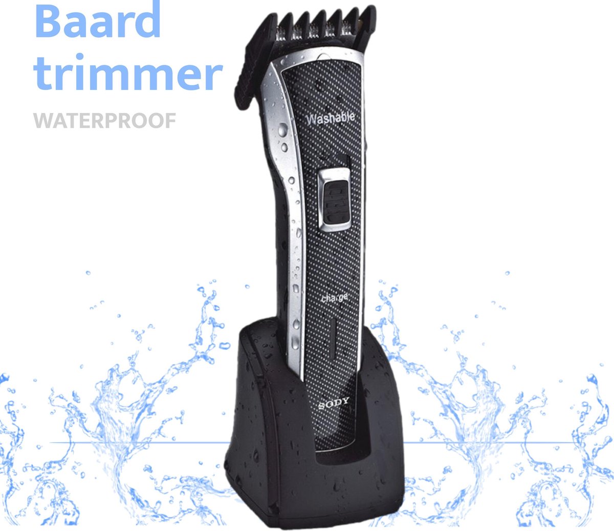 SODY Tondeuse Mannen Waterdicht - Draadloze Haartrimmer - Incl. Borstel en Olie - 3-22mm Lengte