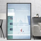 Kopenhagen Minimalist Poster - 21x30cm Canvas - Multi-color