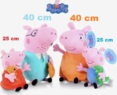 Peppa Pig Knuffel Familie - 25 cm tot 40 cm - Peppa en George - Knuffels - 4 stuks - Complete Gezin - Speelfiguren - Grote Knuffels