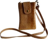 Telefoontasje Camel - Leer - Crocoprint