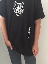 ikke.style - Wolf - T-shirt Basic maat 50 t/m 152 - Wit of Zwart