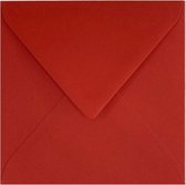 50x luxe wenskaart enveloppen vierkant 160x160 mm - 16,0x16,0 cm - 120 grs rood