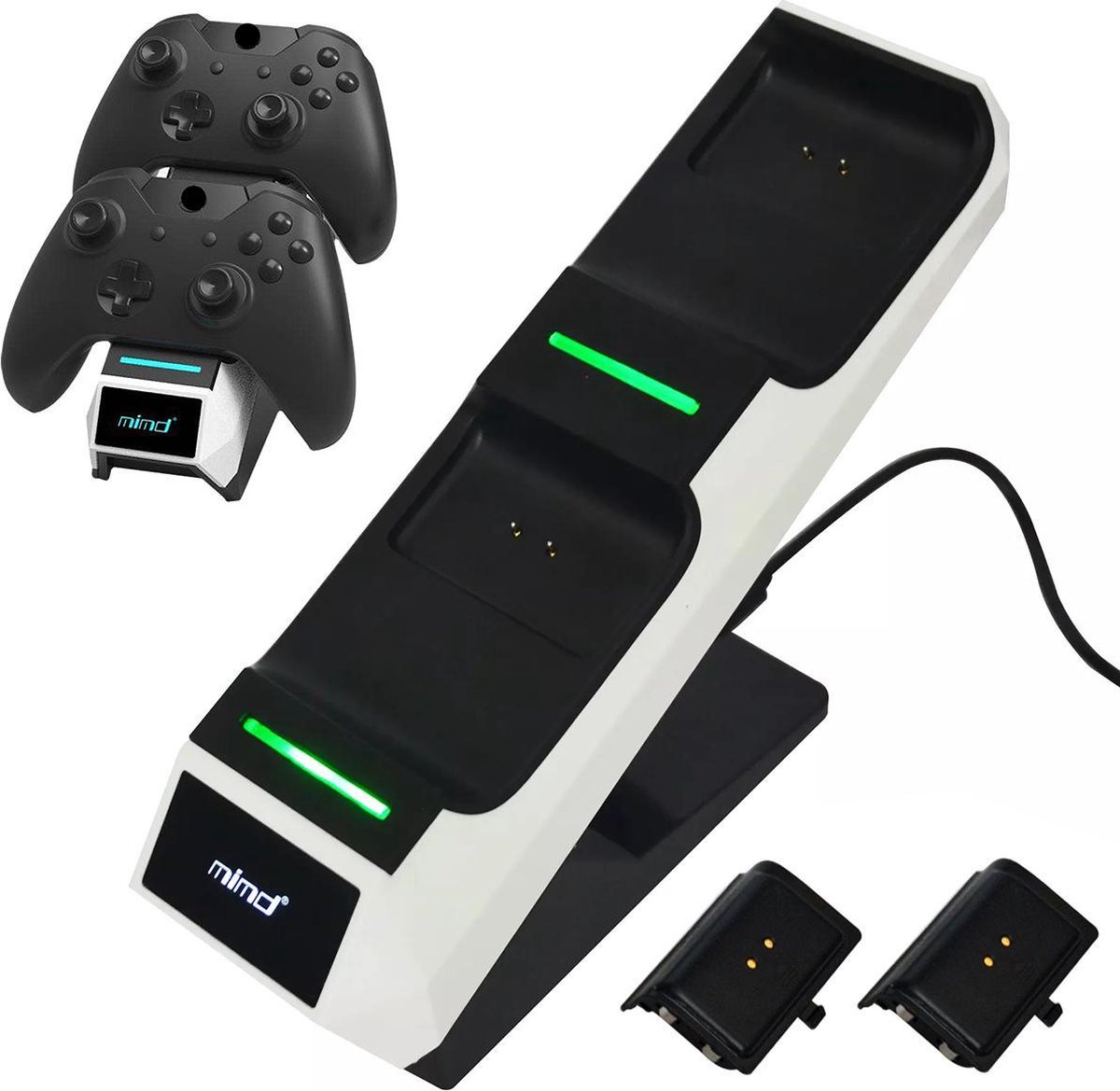 Xbox dual USB controller oplaadstation voor Xbox serie X + twee oplaadbare batterijen – charging dock – dual battery pack – accu