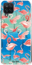 Casetastic Samsung Galaxy A12 (2021) Hoesje - Softcover Hoesje met Design - Flamingo Vibe Print