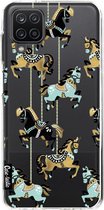 Casetastic Samsung Galaxy A12 (2021) Hoesje - Softcover Hoesje met Design - Carousel Horses Print