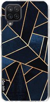 Casetastic Samsung Galaxy A12 (2021) Hoesje - Softcover Hoesje met Design - Navy Stone Print