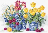 LUCA-S borduurpakket LENTETUIN- SPRING GARDEN - telpatroon om te borduren - 38 x 26 cm