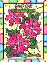 Stained Glass Flowers Coloring Book