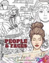 PEOPLE & FACES coloring book for adults . Destress coloring book for adults people coloring book