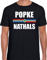 Popke nathals met vlag Groningen t-shirts Gronings dialect zwart voor heren L
