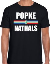 Popke nathals met vlag Groningen t-shirts Gronings dialect zwart voor heren M
