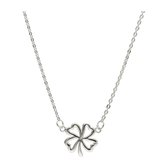 La Rosa Princesa Dames ketting klavertje vier - Zilver 39 - 43 cm