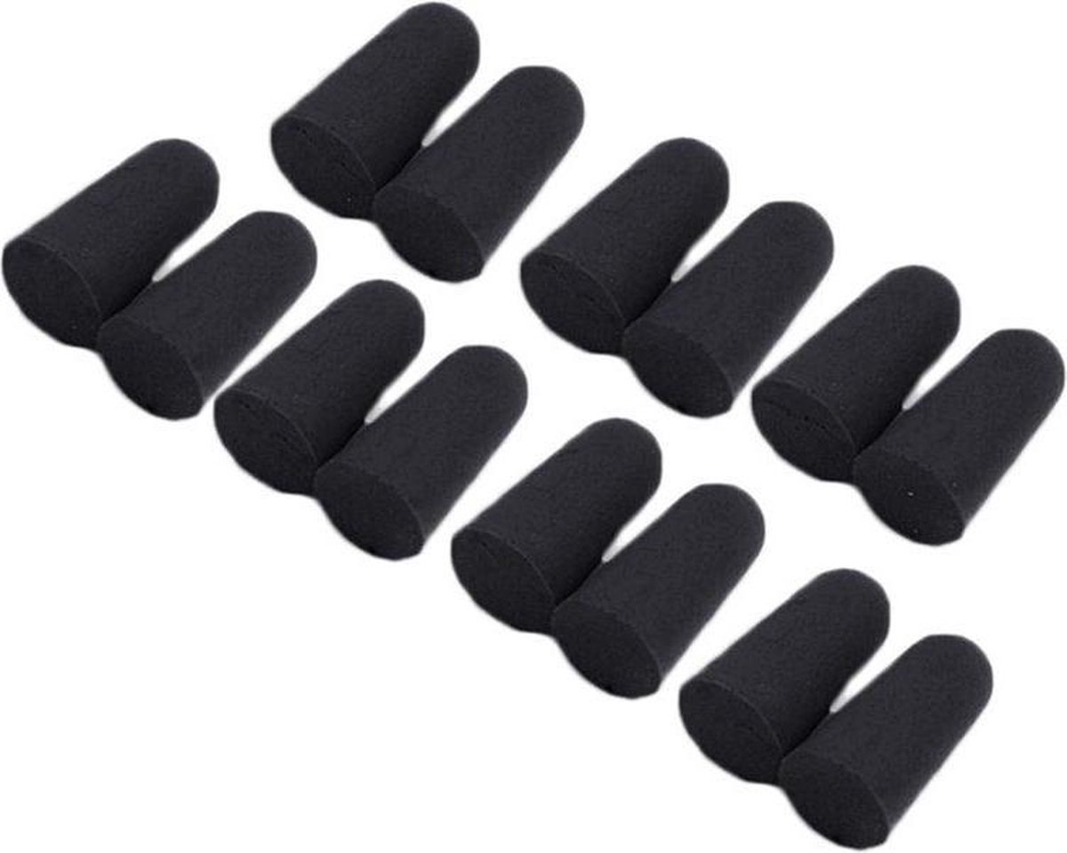 Oordoppen zwart - 10 paar - 20 stuks gehoorbescherming - foam - schuim - op maat te maken - voor kinderen en volwassenen - gehoord - geluid - bouw - muziek - slapen - DutchiQ
