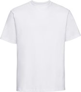 Russell Europa Heren Klassiek Zwaargewicht Ringspun Korte Mouwen T-Shirt (Wit)