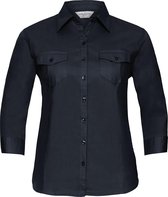 Russell Collectie Dames/Dames Roll-Sleeve 3/4 mouw werkoverhemd (Franse marine)