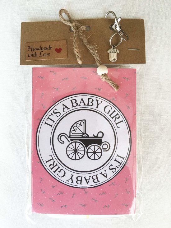 baby kraamcadeau met de tekst ' It's a baby girl ' , geboorte meisje, luierkado, babyshower, zwangerschap, zwanger van Merkloos — afbeelding 2