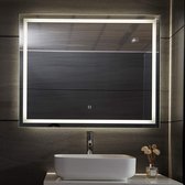 LED Badkamer spiegel 100x80 cm dimbaar, anticondensfunctie