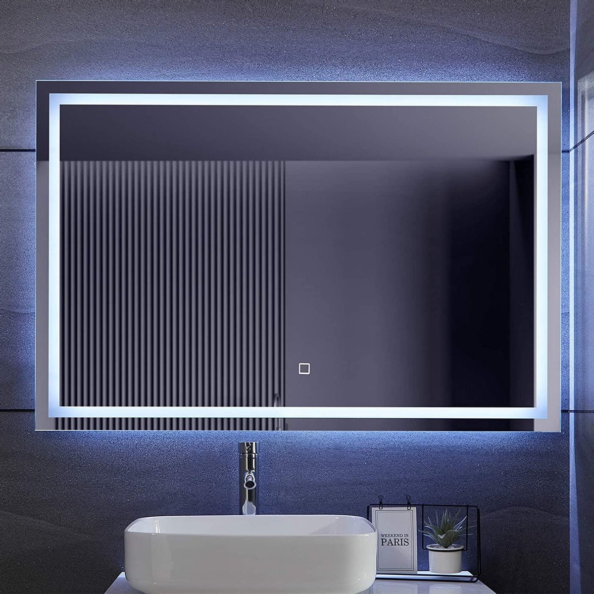 Miroir de salle de bain LED 120x80 cm dimmable, fonction anti-buée | bol.com