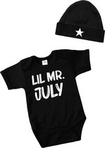 Rompertje baby-muts baby-lil mr july-kraamcadeau-babyshower cadeau-Maat 56