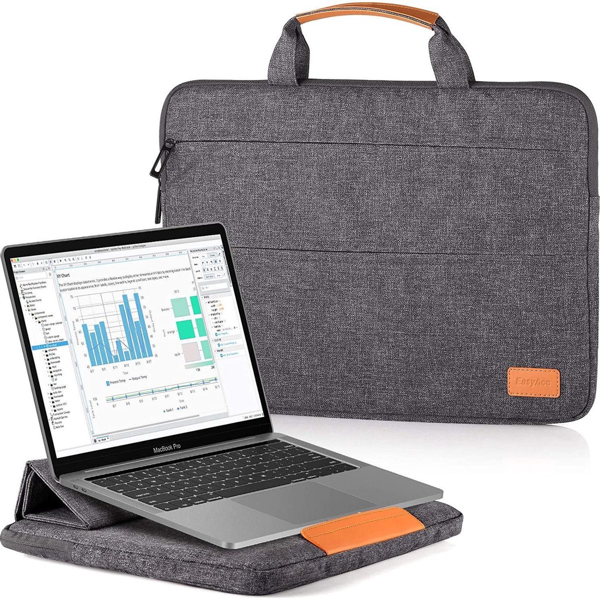 HN® laptoptas voor 13 - 13,3 inch met inklapbare standaard Functie | Compatibele laptophoes