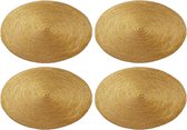 8x stuks ronde placemats goud polypropeen 38 cm - Placemats/onderleggers - Tafeldecoratie