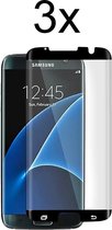 Samsung S7 Edge Screenprotector - Beschermglas Samsung galaxy S7 Edge Screen Protector Glas - Full cover - 3 stuks