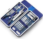 Luxe Manicure en Pedicure Set - Nagelverzorging - Nail Art - 18 delig - Blauw
