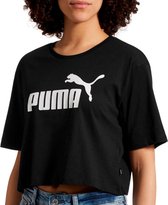 Puma Essentials Cropped Logo T-shirt - Vrouwen - zwart/wit