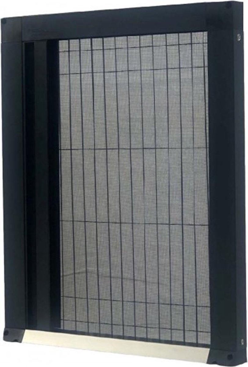 Horren fabriek Plisséhordeur platina - Insectenwering - 150x208 cm - Plissé hordeur - Roomwit Ral9001 - Zwart gaas - Horrenfabriek