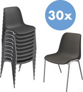 Chaise Solid - Lot de 30 - anthracite/chrome - Convient pour cantine, salle de réunion, centre de conférence