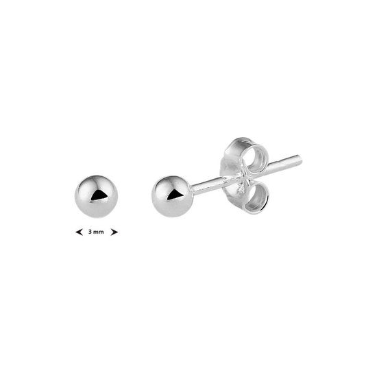 YO&NO - Oorbellen - Zilver - Oorknoppen -  Bol- 3mm - Sieraden vrouw - Heren - Gerhodineerd - Zilver 925 - Yo&No