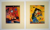 Perfecte set van 2 Posters in dubbel passe-partout - Wassily Kandinsky - Harmonie Tranquille & Schweres - Kunst  -2x 50 x 60 cm
