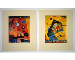 Perfecte set van 2 Posters in dubbel passe-partout - Wassily Kandinsky - Harmonie Tranquille & Schweres - Kunst  -2x 50 x 60 cm