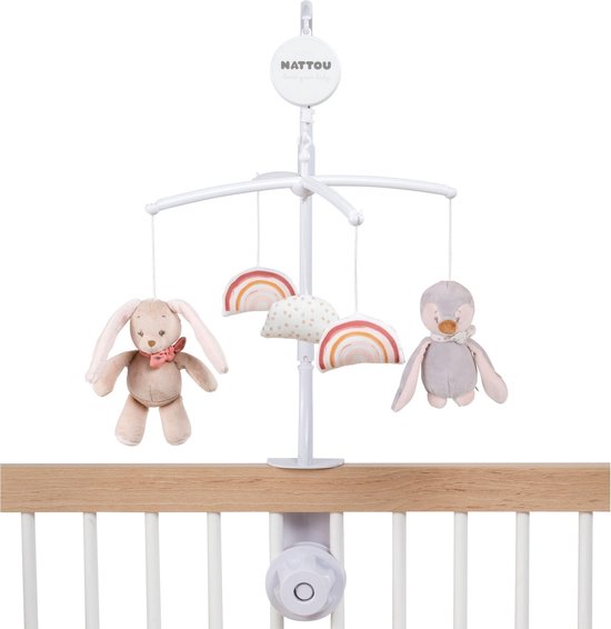 Product: Nattou Sasha en Pauline - Muziekmobiel Mobiel voor baby's - Konijn en Pinguin, van het merk Nattou