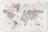 Muismat Trendy wereldkaarten - Getekende wereldkaart in verschillende handschriften muismat rubber - 27x18 cm - Muismat met foto