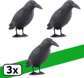 Vogelverschrikker Kraai XL 3 stuks - Plastic - Zwart