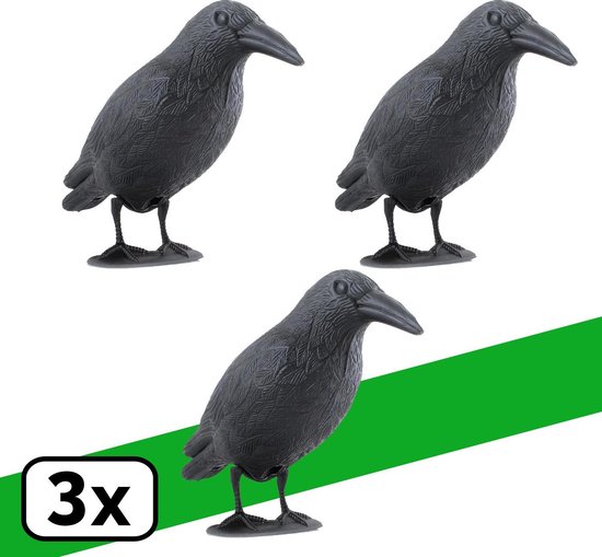 Vogelverschrikker Kraai XL 3 stuks - Plastic - Zwart | bol.com