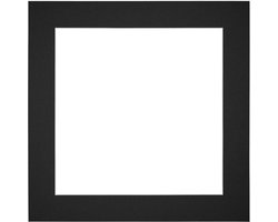 Passe-Partout Fotomaat 40x40 cm - Lijstmaat 50x50 cm - Zwart - Museumkarton - Fotolijst niet inbegrepen