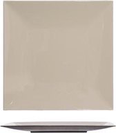 Dinerbord - Ontbijtbord - Plastic Bord Glossy Greige - Vierkant - 27x27cm - Kunststof