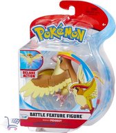 Pokémon Battle Feature Figure Pidgeot (Deluxe Action) + Pokémon Balpen + 5 verschillende Pokemon Stickers!  | Pokemon Battle Figure | Speelgoed Speelfiguur Actiefiguur voor kinderen | Schaalm