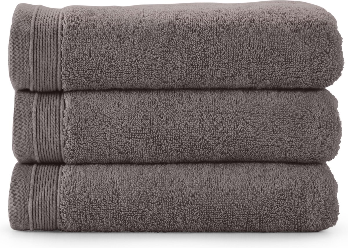 Bamatex Home Textiles - Collectie Emotion - Handdoek - 50*100 cm – BROWN - set van 3 stuks - Egeïsche gekamde katoen- 540 g/m2