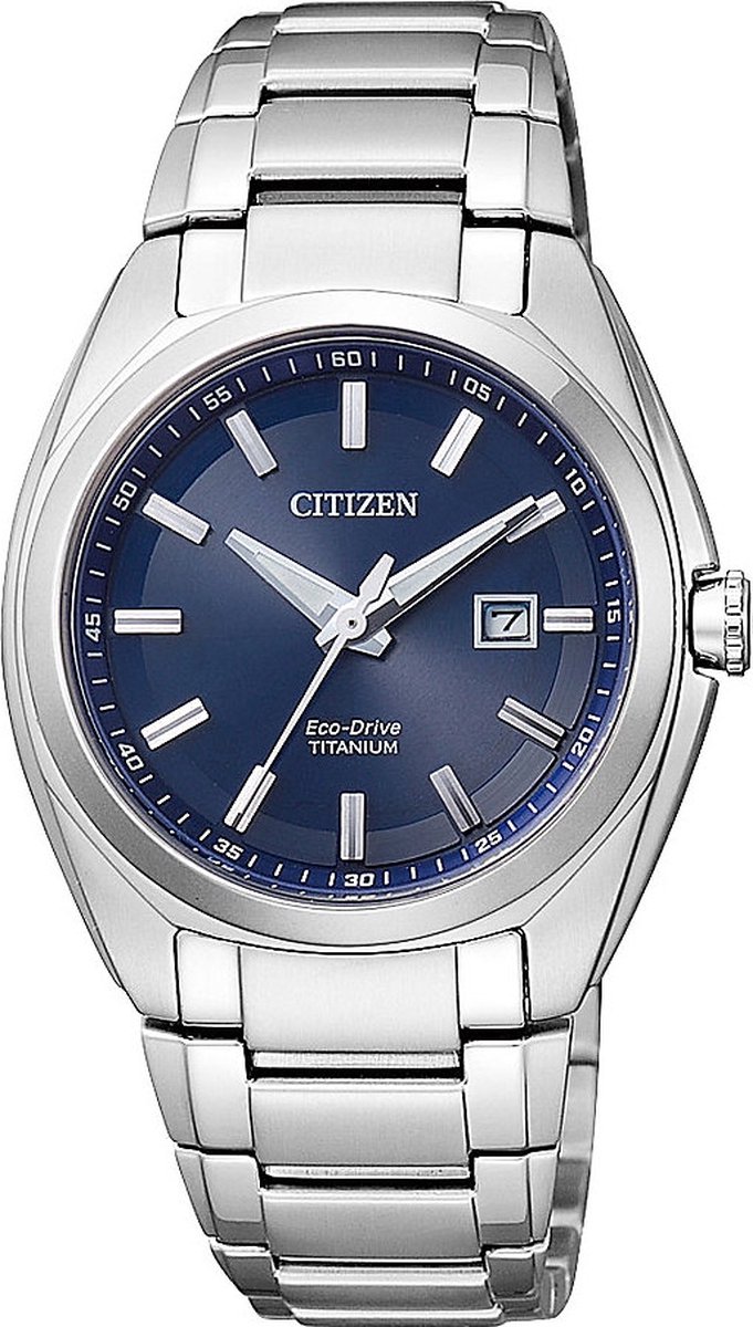 Citizen Super Titanium - Horloge - Titanium - Ø 34 mm - Zilverkleurig - Blauww - Solar uurwerk
