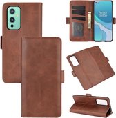 OnePlus 9 hoesje, MobyDefend Luxe Wallet Book Case (Sluiting Zijkant), Bruin | GSM Hoesje / Telefoonhoesje Geschikt Voor: OnePlus 9