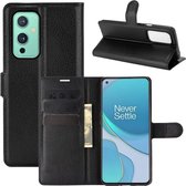 OnePlus 9 hoesje - MobyDefend Kunstleren Wallet Book Case - Zwart - GSM Hoesje - Telefoonhoesje Geschikt Voor: OnePlus 9