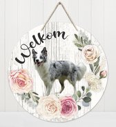 Welkom - Bordercollie | Muurdecoratie - Bordje Hond